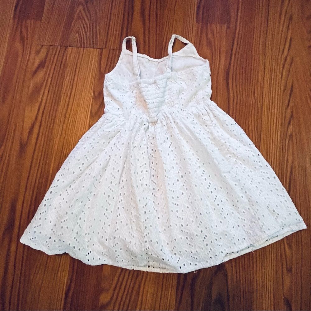 Gymboree White Cotton Eyelet Dress Lined Size 3 T Adjustable Straps - Picture 5 of 8
